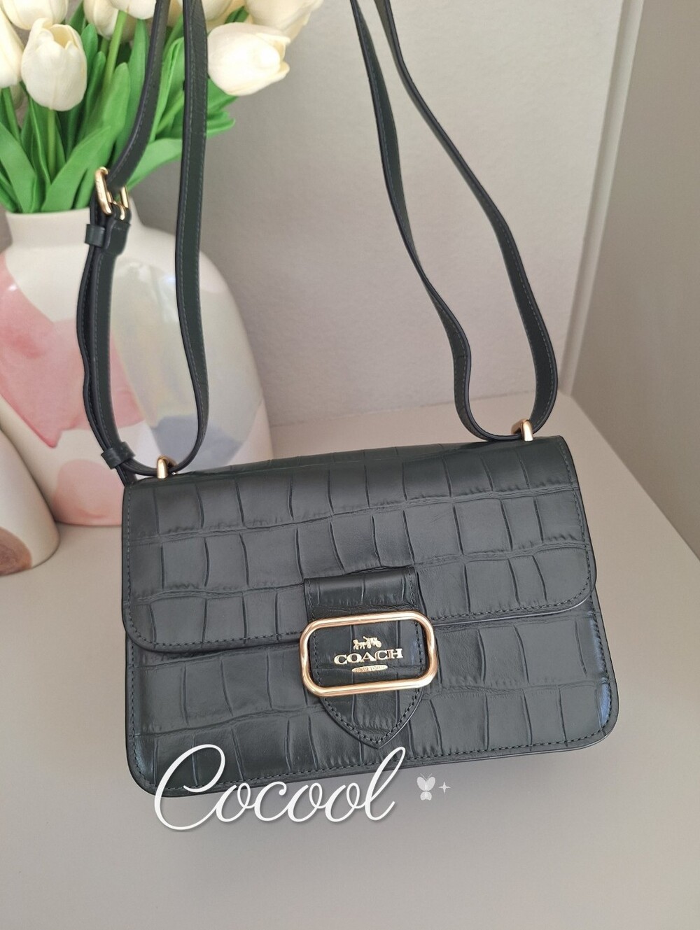 NWT Coach Large Morgan Square Crossbody Bag CM204 Amazon Green $498